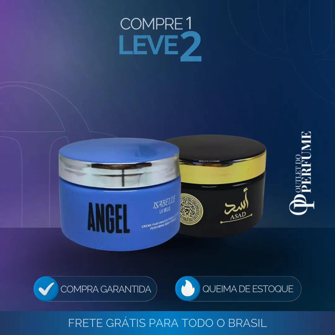 COMPRE 1 LEVE 2 Creme Hidratante - ANGEL + Asad Lattafa - Alta Fixação (250ml)